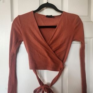 out from under burgundy wrap top